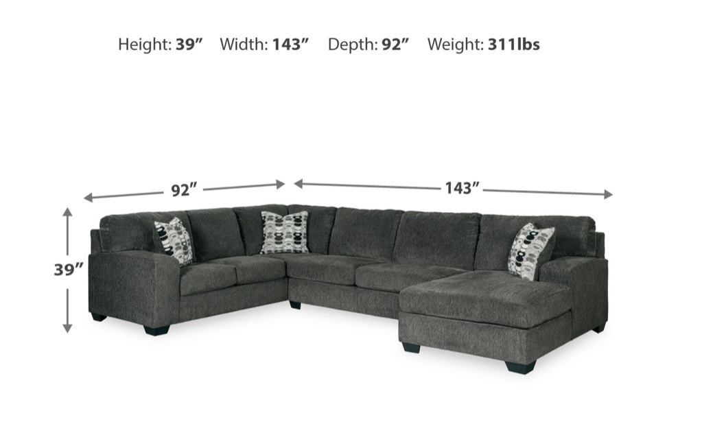 Ballinasloe 3-Piece Sectional with Chaise