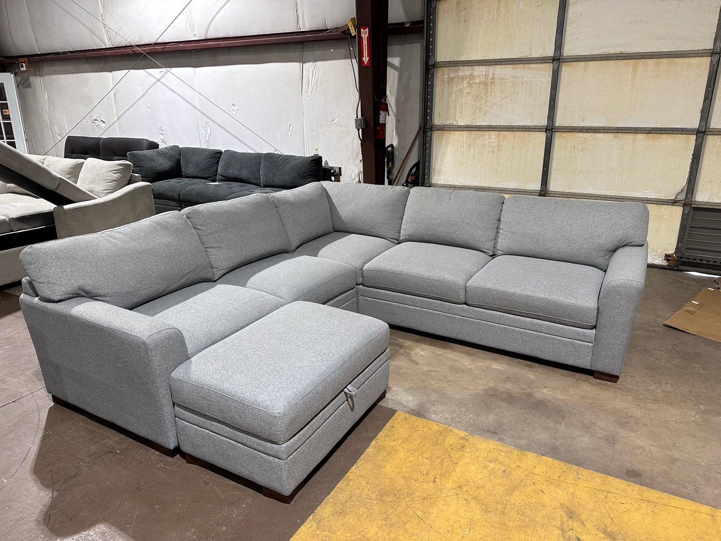 Gray Sectional with Ottoman