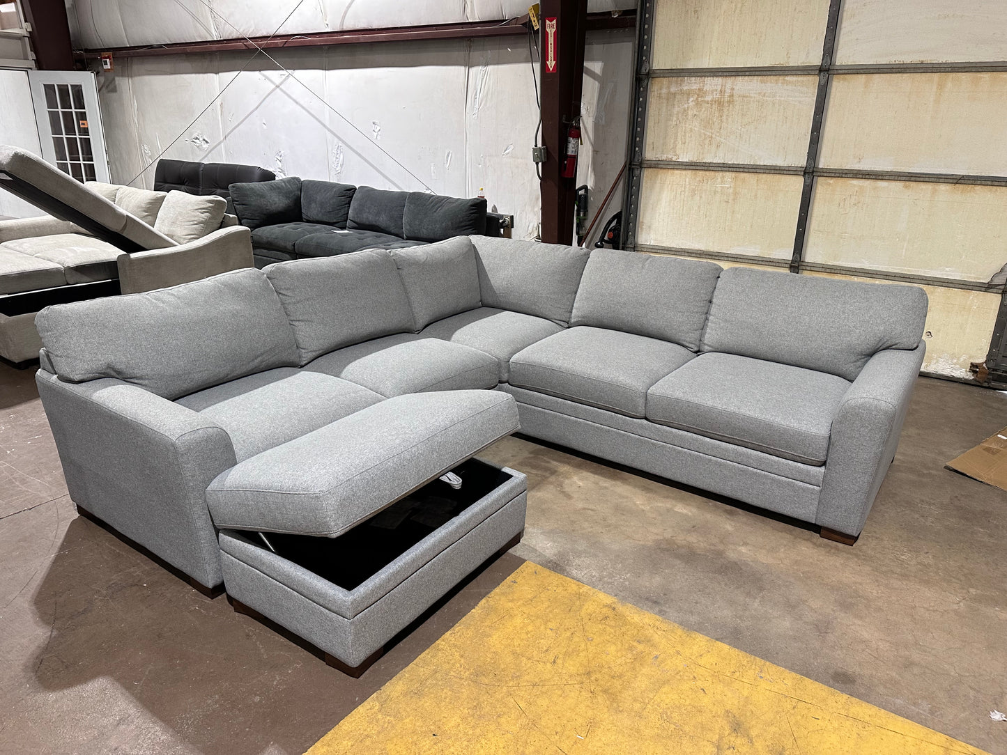 Gray Sectional with Ottoman