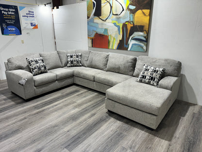 Platinum Gray 3-Piece Sectional with Chaise