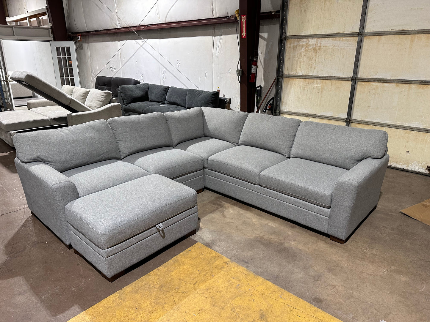 Gray Sectional with Ottoman