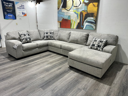 Platinum Gray 3-Piece Sectional with Chaise