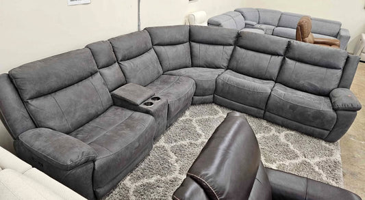 Zakary 6-piece Fabric Power Reclining Sectional With Power Headrests