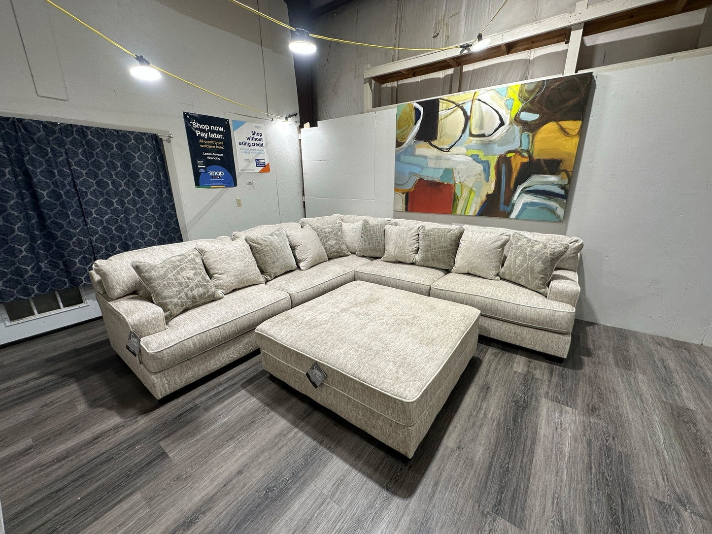 Rawcliffe 3-Piece Sectional with Ottoman