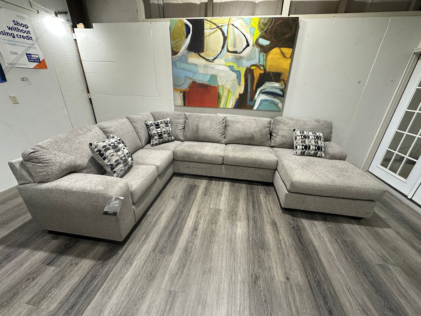 Platinum Gray 3-Piece Sectional with Chaise