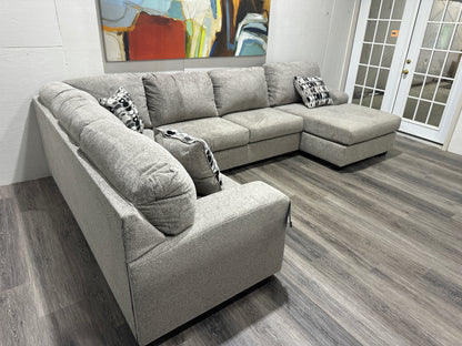 Platinum Gray 3-Piece Sectional with Chaise