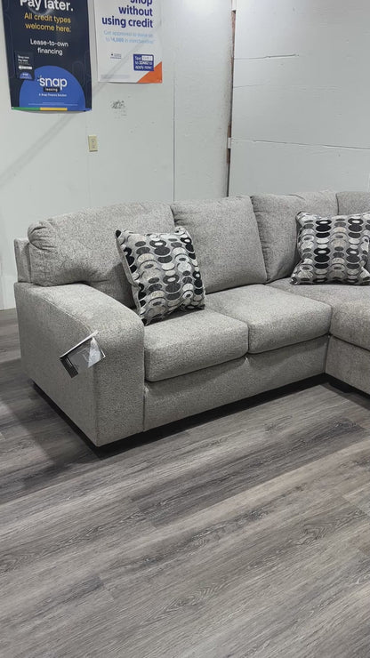 Platinum Gray 3-Piece Sectional with Chaise
